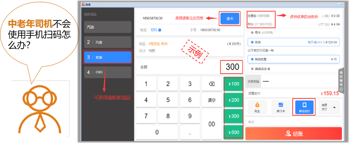 中老年司机不会手机扫码付怎么办？